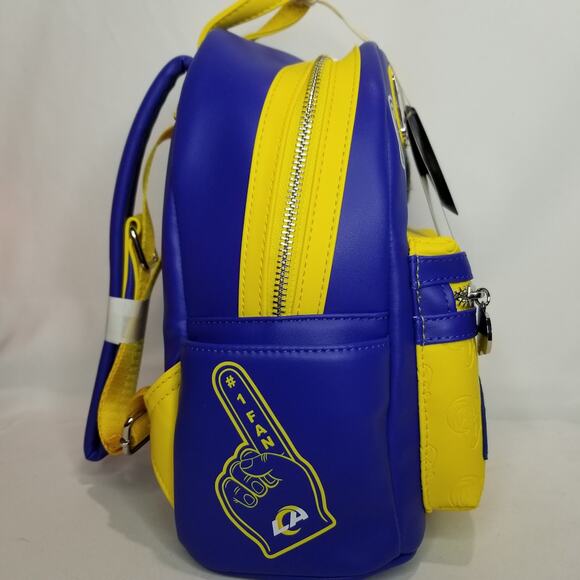Loungefly NFL Los Angeles Rams Patches Mini Backpack NWT - Picture 2 of 6